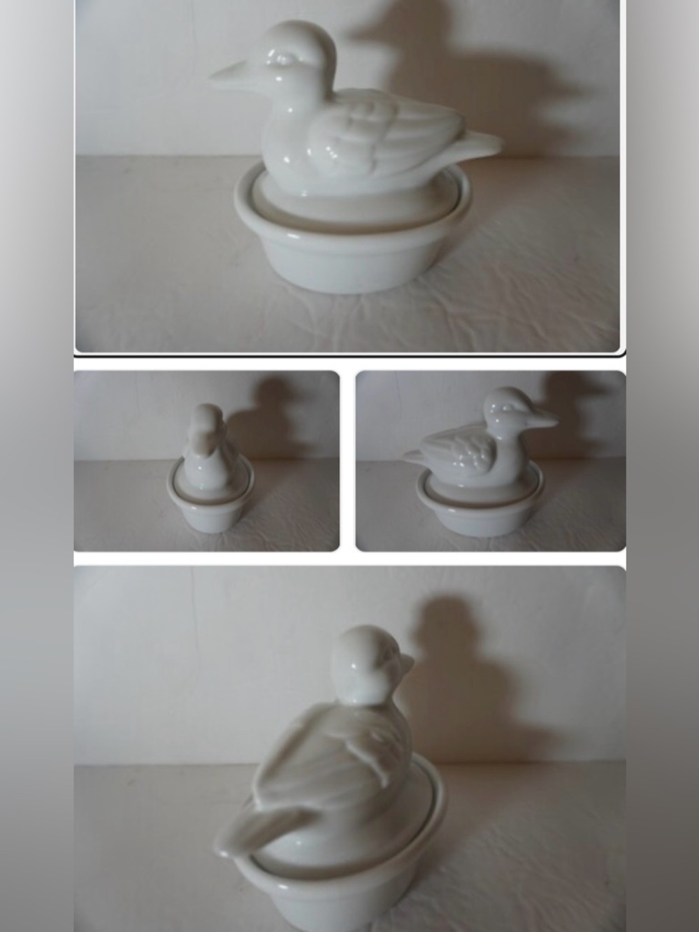 Cost Plus World Market White Ceramic Duck Trinket Dish